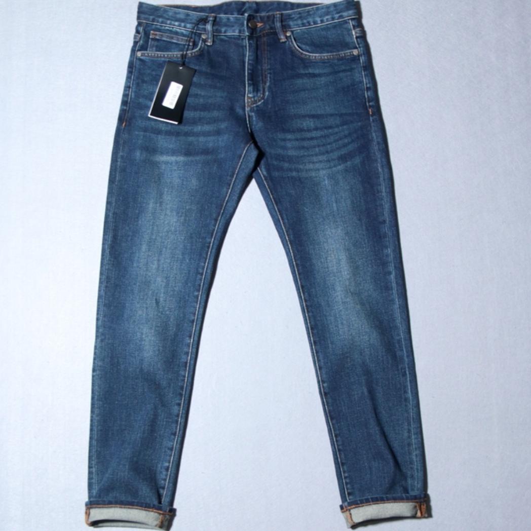 春秋男棉弹力舒适牛仔裤长裤修身