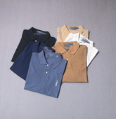 透气网眼布水洗纯棉翻领T恤柔顺亲肤 POLO衫 简约男士 商务休闲短袖