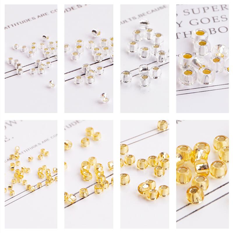 日本进口新娘珠原装TOHO21# 22#灌银金银色圆珠米珠手工玻璃散珠