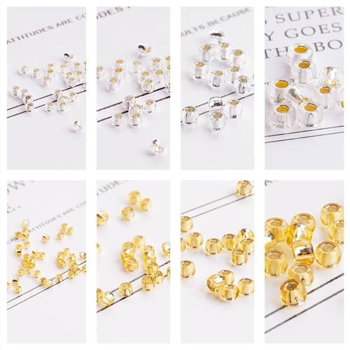 日本进口新娘珠原装TOHO21# 22#灌银金银色圆珠米珠手工玻璃散珠