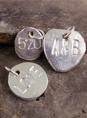 定制男士女生复古纯手工刻字吊坠