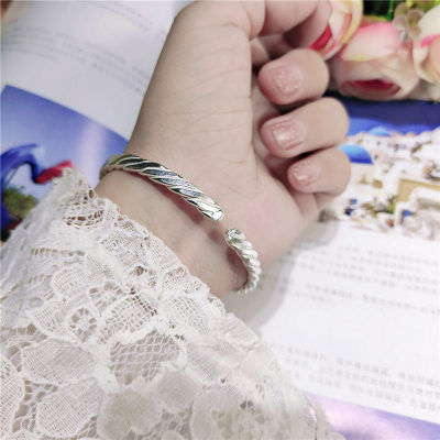 s999纯银手镯定制男女扭丝