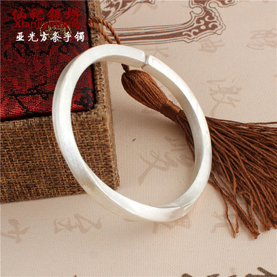 银手镯仙记银坊纯银情侣