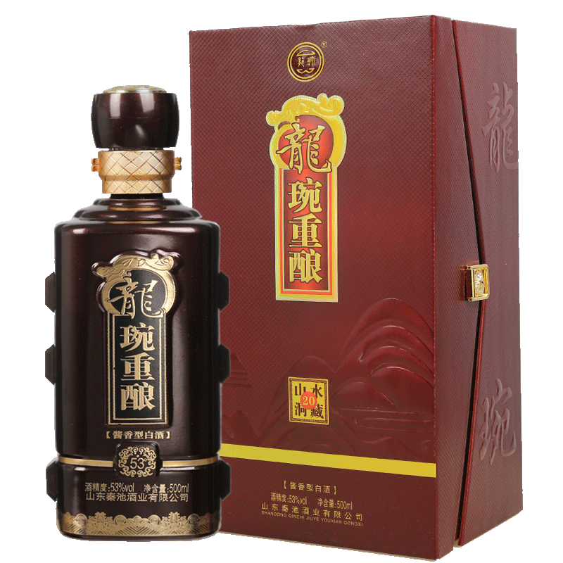 山东秦池酱香型白酒 龙琬重酿山水洞藏20酱香型53度500ml纯粮白酒