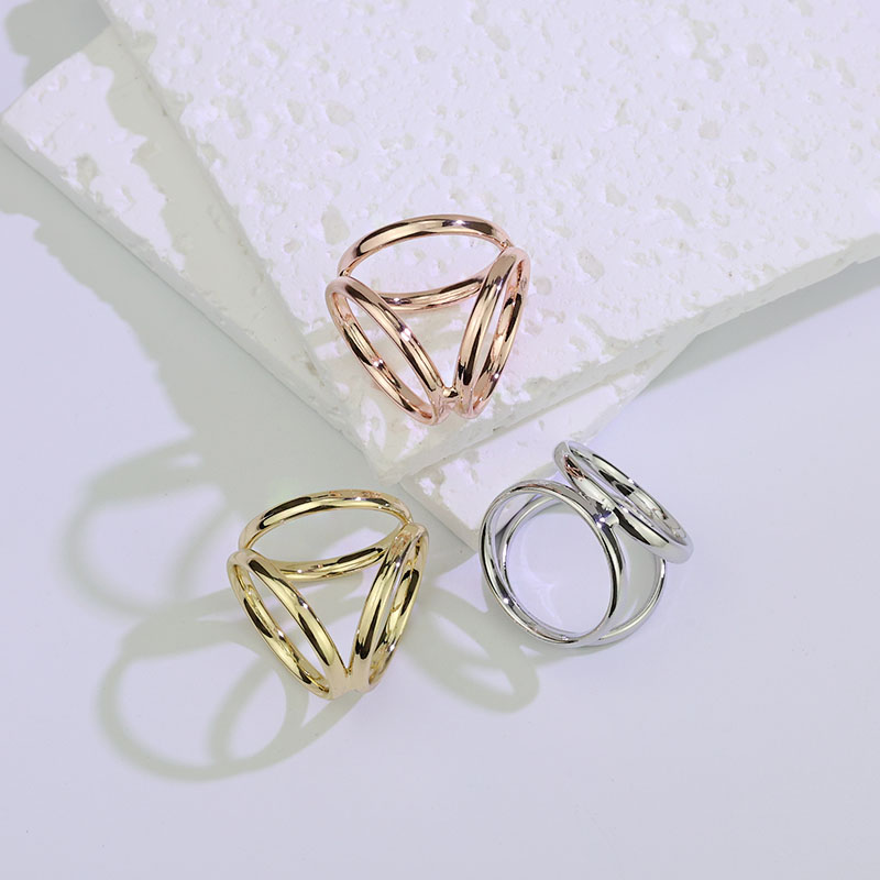 高端韩版简约三环丝巾扣时尚百搭方巾打结配饰空姐围巾胸针饰品女