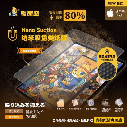 歌丽亚ipad类纸膜磁吸可拆卸