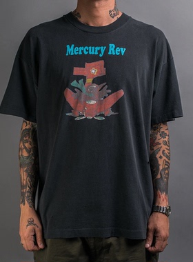Mercury Rev水星逆转是乐队80年代美式另类摇滚宽松直喷男女T恤新