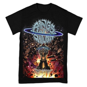 Rings T恤 炫酷男短袖 Saturn土星光环乐队黑金暗黑摇滚系列美式