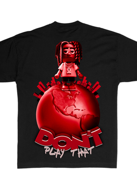 King Von说唱歌手Dayvon Bennett 美式潮牌高街嘻哈宽松短袖T恤