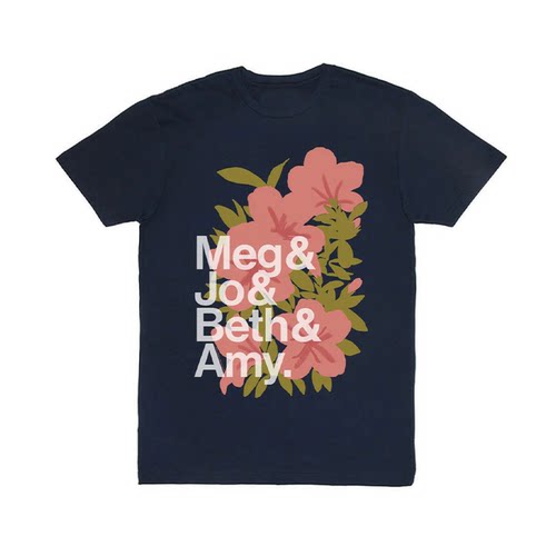 植物花卉文艺小清新直喷印花短袖