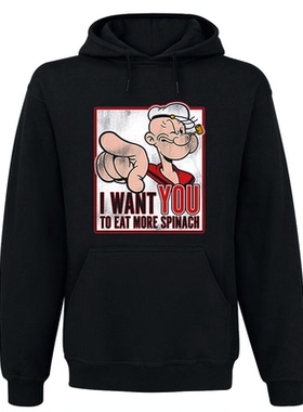 Popeye the Sailor 大力水手Strongto复古经典动画片波派连帽卫衣