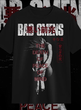 Bad Omens凶兆乐队金属核另类摇滚美式高街宽松暗黑男女款短袖T恤