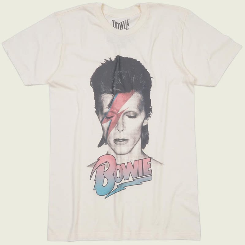 摇滚歌手大卫 鲍伊 David Bowie Face美式复古oversize高街T恤 - 实物图