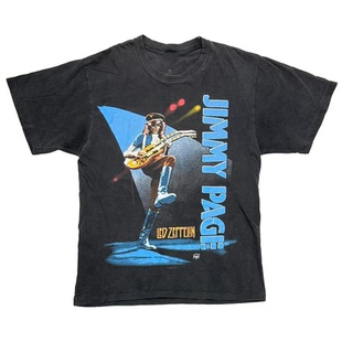 吉米·佩吉Jimmy 宽松纯棉印花男T恤 Page齐柏林飞艇欧美复古短袖