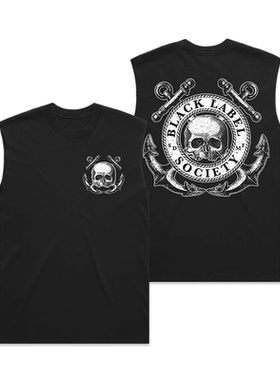Black Label Society635黑标社会乐队骷髅摇滚美式潮牌纯棉背心