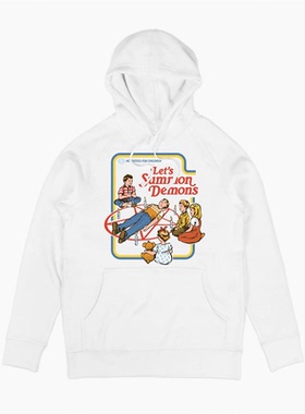 LET'S SUMMON DEMONS让我们召唤恶魔 美式复古经典插画连帽卫衣