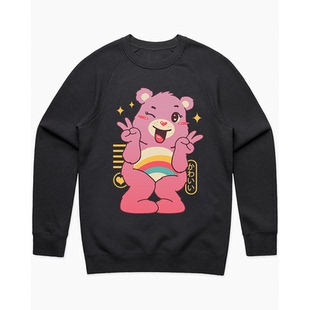 秋冬季KAWAII CARE BEARS卡哇伊爱心熊 美式高街vintage圆领卫衣