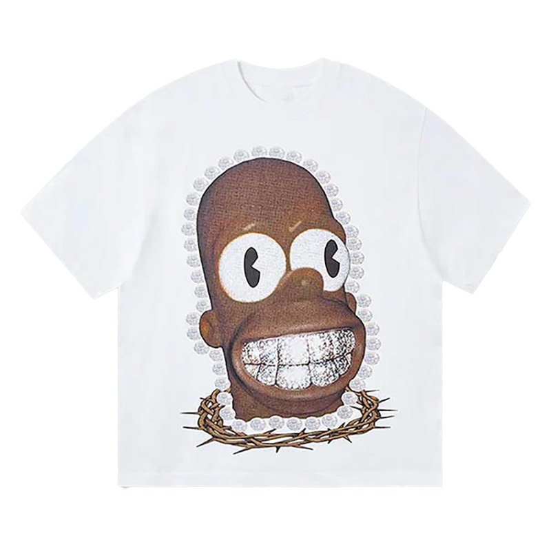 欧美潮牌手控面罩男嘻哈摇滚风原宿男士宽松oversize纯棉短袖T恤