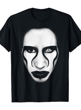 2025新款Marilyn Manson曼森摇滚美式复古oversize直喷男女T恤夏