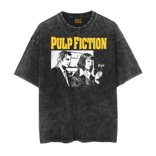 Quentin短袖复古男士做旧蜡染T恤