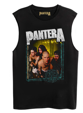 潘多拉乐队PANTERA摇滚黑色朋克Rock纯棉男士美式街头无袖T恤背心