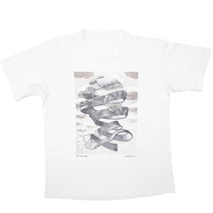 MC Escher埃歇尔Rind欧普艺术家版画木刻美式短袖男女休闲直喷T恤