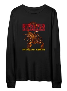 德国重金属Heavy Metal蝎子乐队Scorpions摇滚朋克街头男长袖T恤