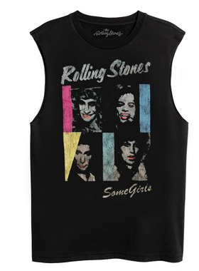 1962滚石乐队The Rolling Stones 摇滚复古棉男士坎肩无袖背心T恤