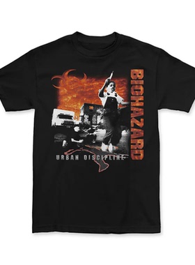 Biohazard生化危机印花美式复古数码直喷宽松纯棉休闲短袖T恤男士