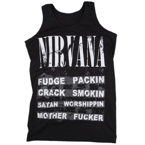 NIRVANA涅盘乐队直喷无袖背心T恤