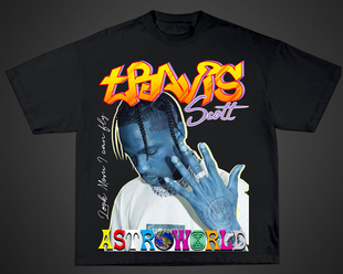 嘻哈 Astroworld 说唱 美式复古经典小众情侣夏季男女款短袖T恤