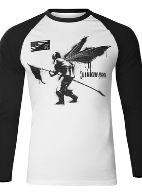 Linkin Park林肯公园摇滚乐队美式士兵复古涂鸦风朋克男女长袖T恤