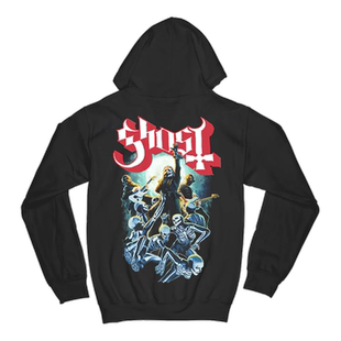 Ghost幽灵乐队重金属摇滚暗黑骷髅美式风格宽松男士连帽拉链外套
