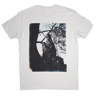 纯棉短袖 文艺休闲男士 T恤夏 Cave冷洞歌手树叶风景人物图美式 Cold