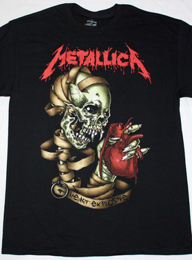 METALLICA HEART EXPLOSIVE NEW BLACK T-SHIRT受伤的心新款T恤