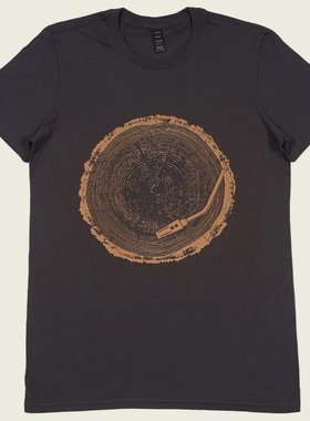 欧美风NTRL VNYL 唱片美式复古 印花小众男女款宽松短袖T恤