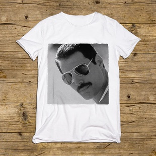 Queen皇后乐队主唱佛莱迪·摩克瑞Freddie Mercury摇滚短袖男T恤