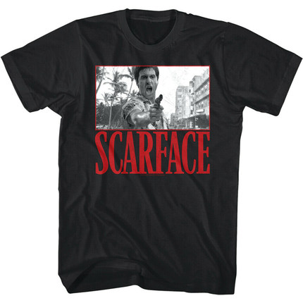 80年代好莱坞经典电影 疤面煞星 Scarface T Shirt帕西诺男士T恤
