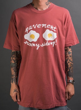 人行道Pavement乐队朋克摇滚美式红色煎蛋宽图松直喷男女T恤短袖