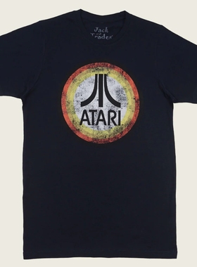 80年代ATARI LOGO 复古雅达利美式复古街机游戏机美式复古短袖t恤