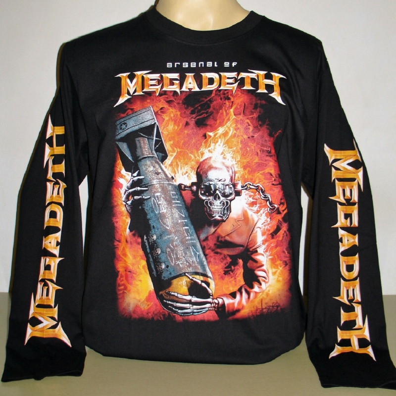 Megadeth潮牌直喷重磅长袖T恤男