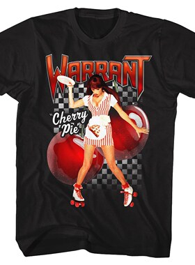 warrant乐队摇滚欧美街头Cherry Pie樱桃派 oversize版型短袖T恤