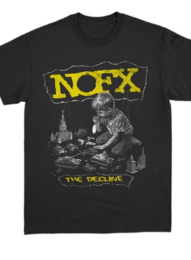 2025新NOFX朋克乐队专辑摇滚红色鲨鱼兔子美式宽松男女款短袖T恤