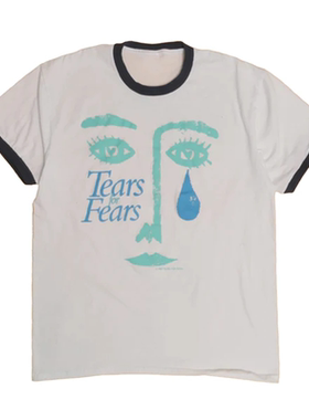 Tears For Fears恐惧之泪乐队流行摇滚风欧美复古几何人脸短袖T恤