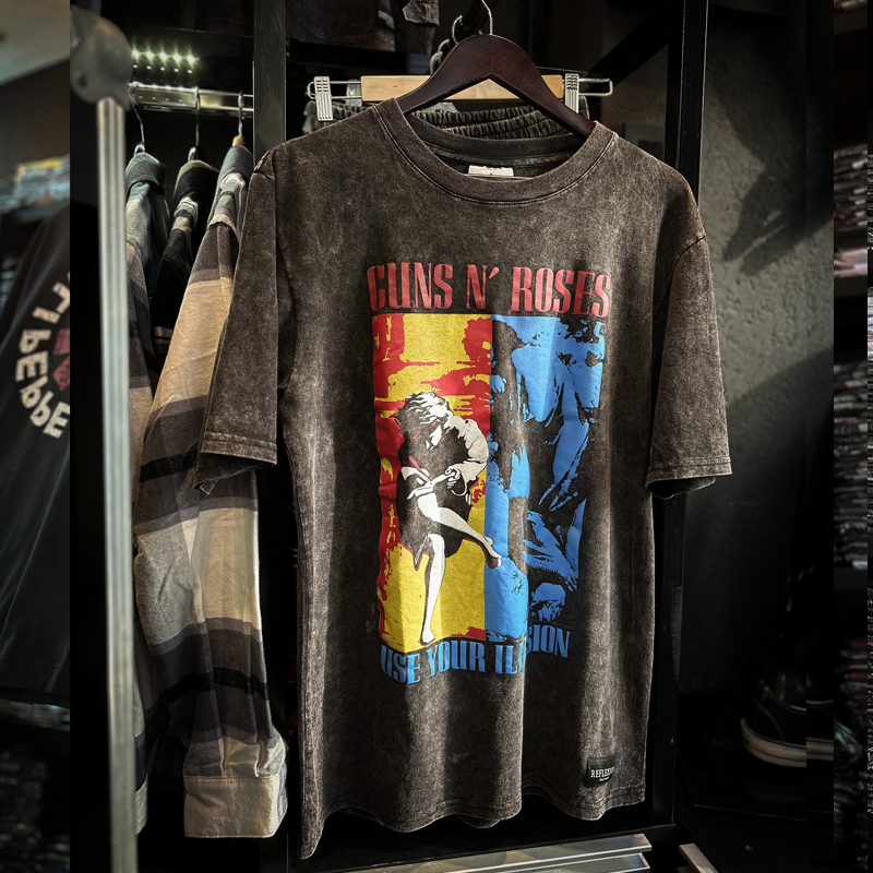 涅槃Metallica枪花摇滚水洗T恤