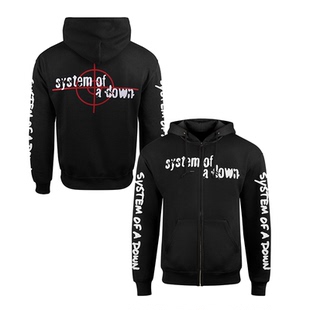新金属摇滚乐队SYSTEM OF A DOWN堕落体质欧美宽松连帽拉链外套男