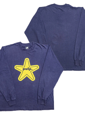 pulp乐队美式潮牌复古overside摇滚朋克小众感男女纯棉长袖T恤秋