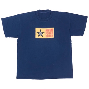 New Found Glory光宗耀祖乐队美式简约星星文字图藏青色短袖男T恤