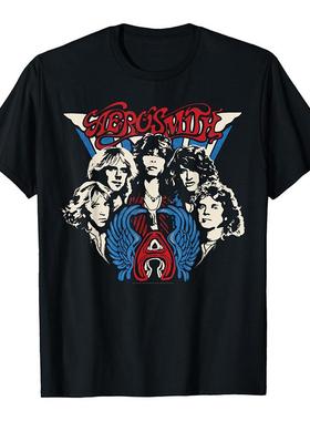 史密斯飞船乐队Aerosmith美国硬摇滚乐团直喷宽松男士女士短袖T恤