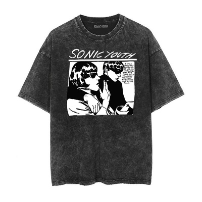 SonicYouth短袖男士做旧蜡染T恤